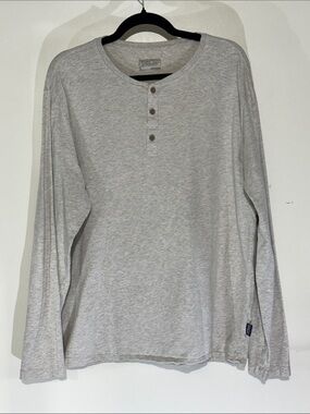 Patagonia Light Gray Oatmeal Long-Sleeve Henley Size Large